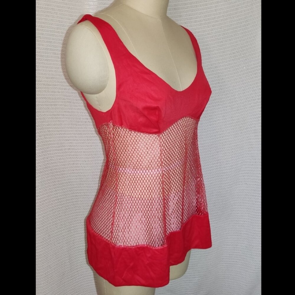 Vintage red mesh tank